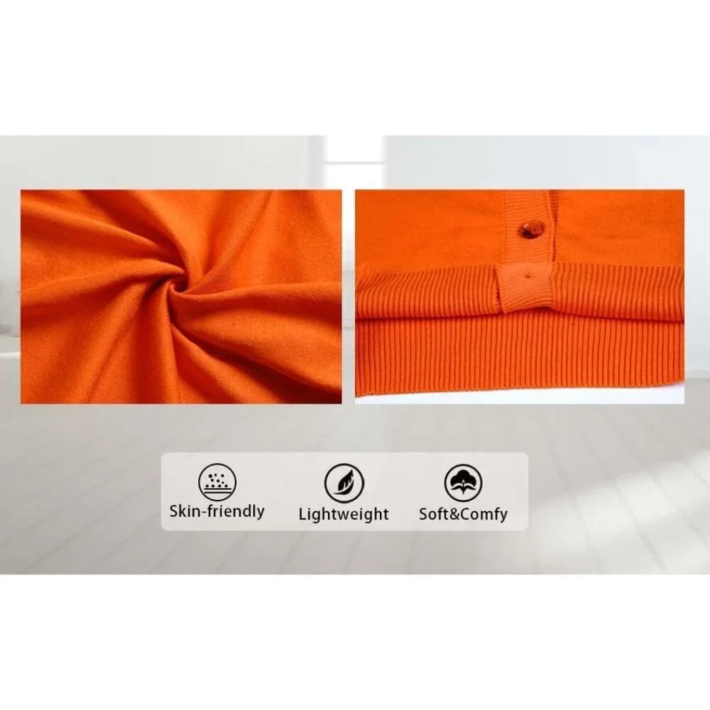 Women's Long Sleeve V Neck Button Down Cardigan Sweater Multi-Color - Picture 5 of 6